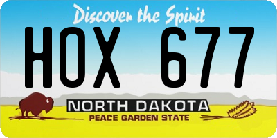 ND license plate HOX677