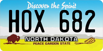 ND license plate HOX682