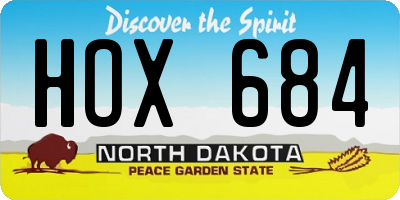 ND license plate HOX684