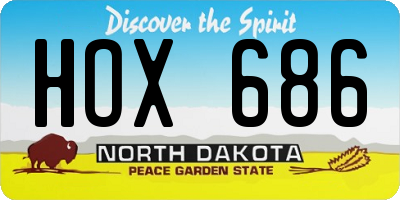 ND license plate HOX686