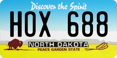 ND license plate HOX688