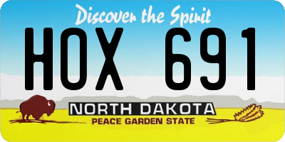 ND license plate HOX691