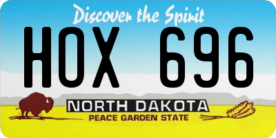 ND license plate HOX696