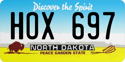 ND license plate HOX697