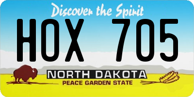ND license plate HOX705