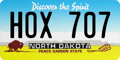 ND license plate HOX707