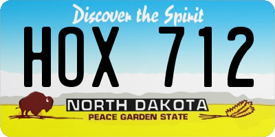 ND license plate HOX712
