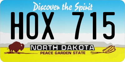 ND license plate HOX715