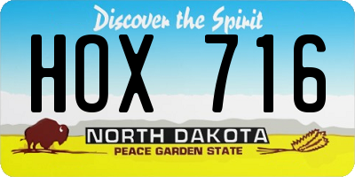 ND license plate HOX716