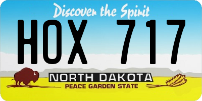 ND license plate HOX717