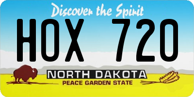 ND license plate HOX720