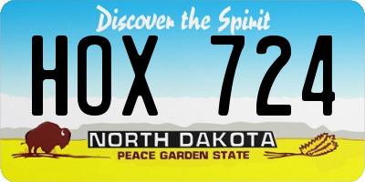 ND license plate HOX724