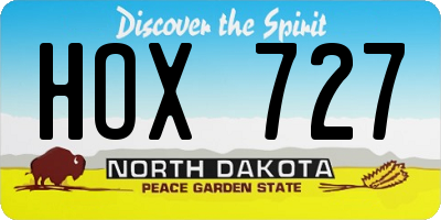 ND license plate HOX727