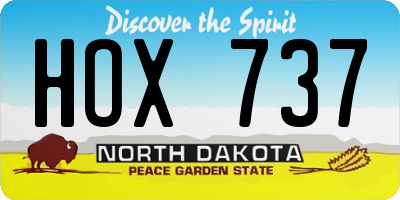 ND license plate HOX737
