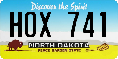 ND license plate HOX741