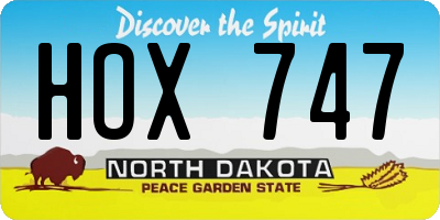 ND license plate HOX747