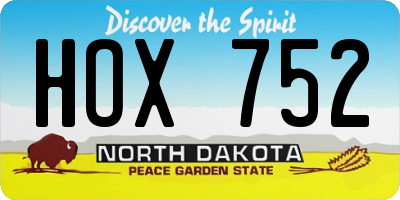 ND license plate HOX752