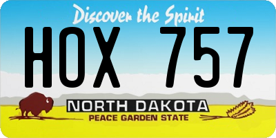 ND license plate HOX757