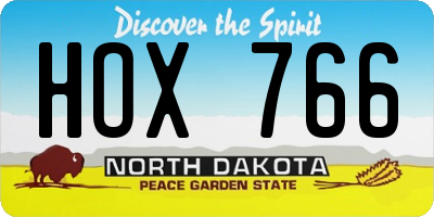 ND license plate HOX766