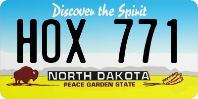 ND license plate HOX771