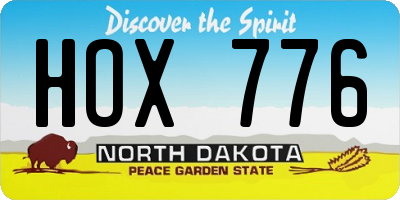 ND license plate HOX776