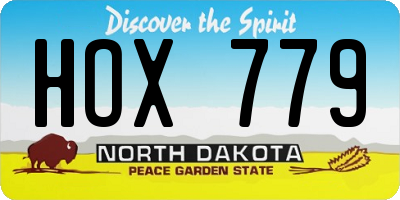 ND license plate HOX779