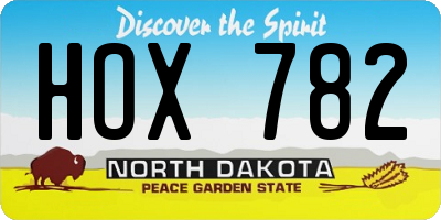 ND license plate HOX782