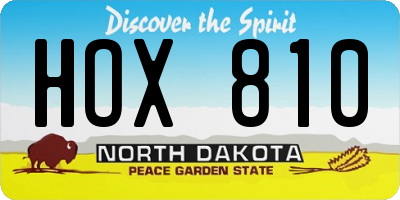 ND license plate HOX810