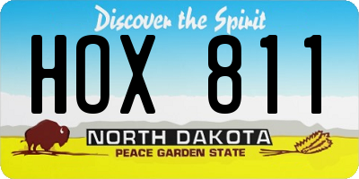 ND license plate HOX811