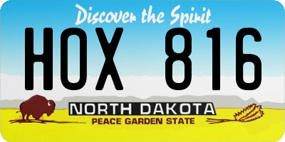 ND license plate HOX816