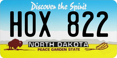 ND license plate HOX822