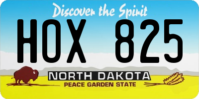 ND license plate HOX825