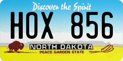 ND license plate HOX856