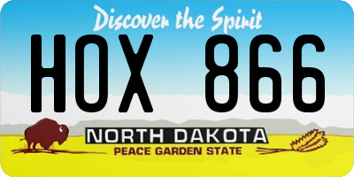 ND license plate HOX866