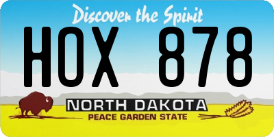 ND license plate HOX878