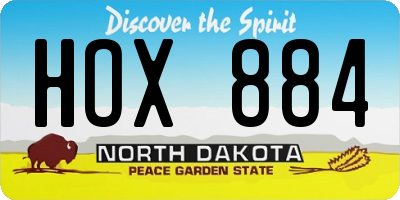 ND license plate HOX884