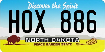 ND license plate HOX886