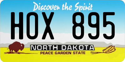ND license plate HOX895