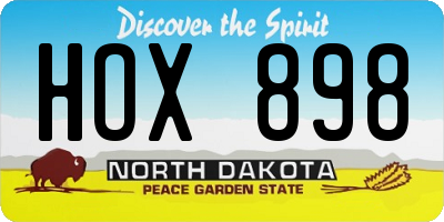 ND license plate HOX898