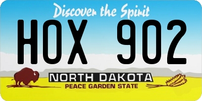 ND license plate HOX902