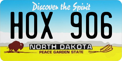 ND license plate HOX906