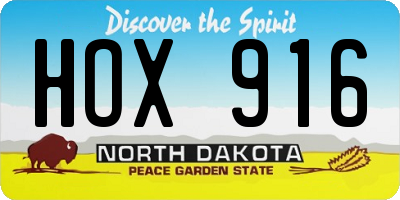 ND license plate HOX916