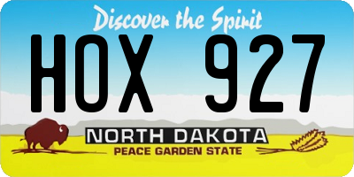 ND license plate HOX927