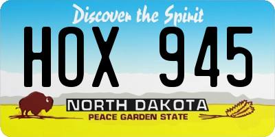 ND license plate HOX945