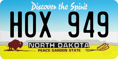 ND license plate HOX949