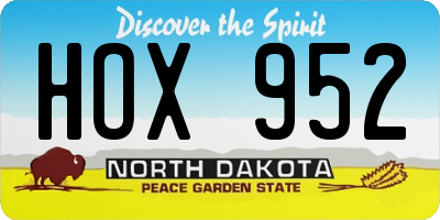ND license plate HOX952