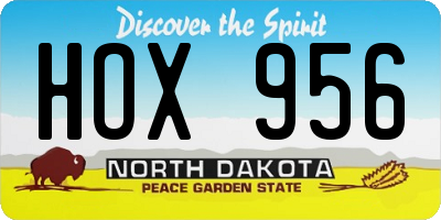 ND license plate HOX956