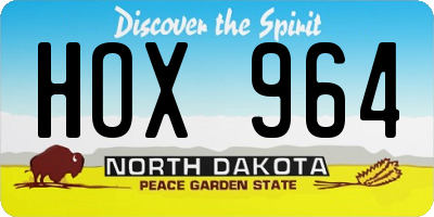 ND license plate HOX964