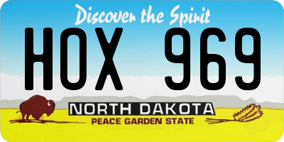 ND license plate HOX969