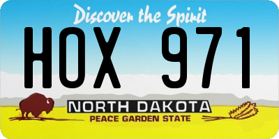 ND license plate HOX971